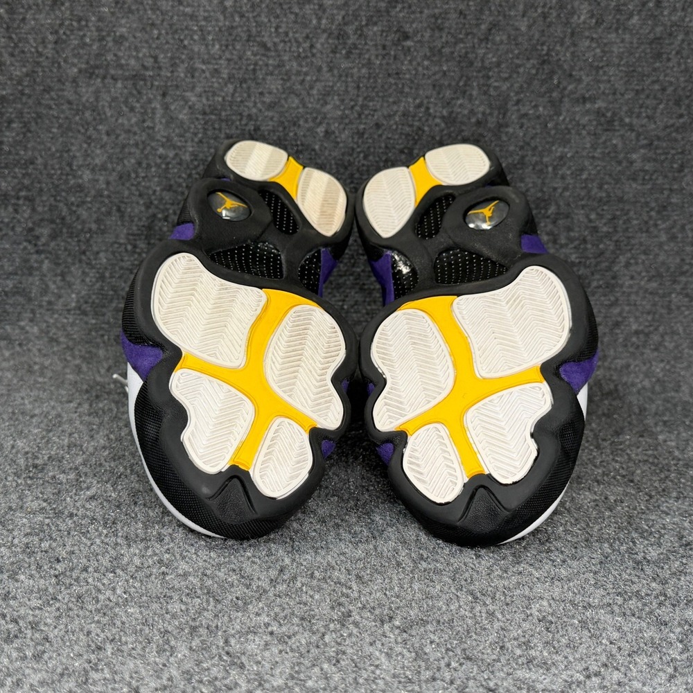 Jordan 13 Retro Shoes Men's 12 White Purple Lakers Athletic Hooping Sneakers - Picture 10 of 11